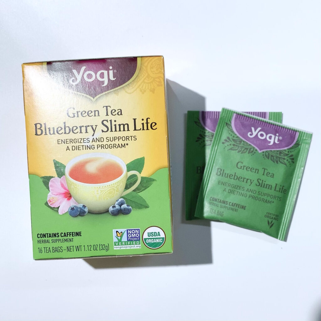 Yogi Tea, Green Tea Blueberry Slim Life（グリーンティーブルーベリースリムライフ）、ティーバッグ16袋